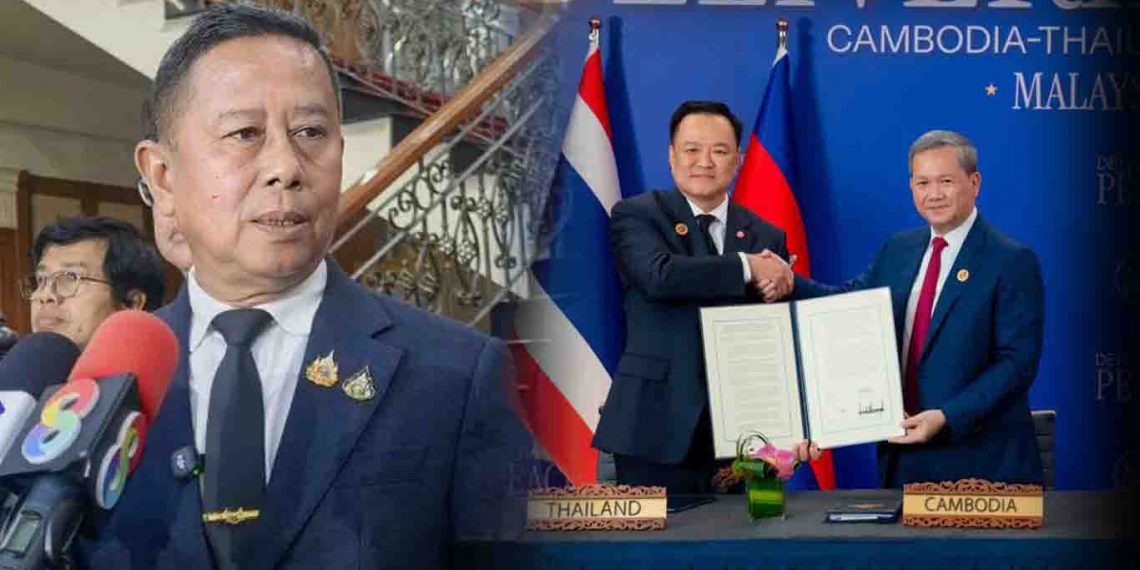 ទំនងជារងសម្ពាធពីថៃគ្នាឯងច្រើនមើលទៅ! អនុរដ្ឋមន្ត្រីការពារជាតិថៃ ចេញមុខកែសម្តីរបស់លោក អនុទីន វិញរឿងលុបកិច្ចព្រមសន្តិភាពចោល